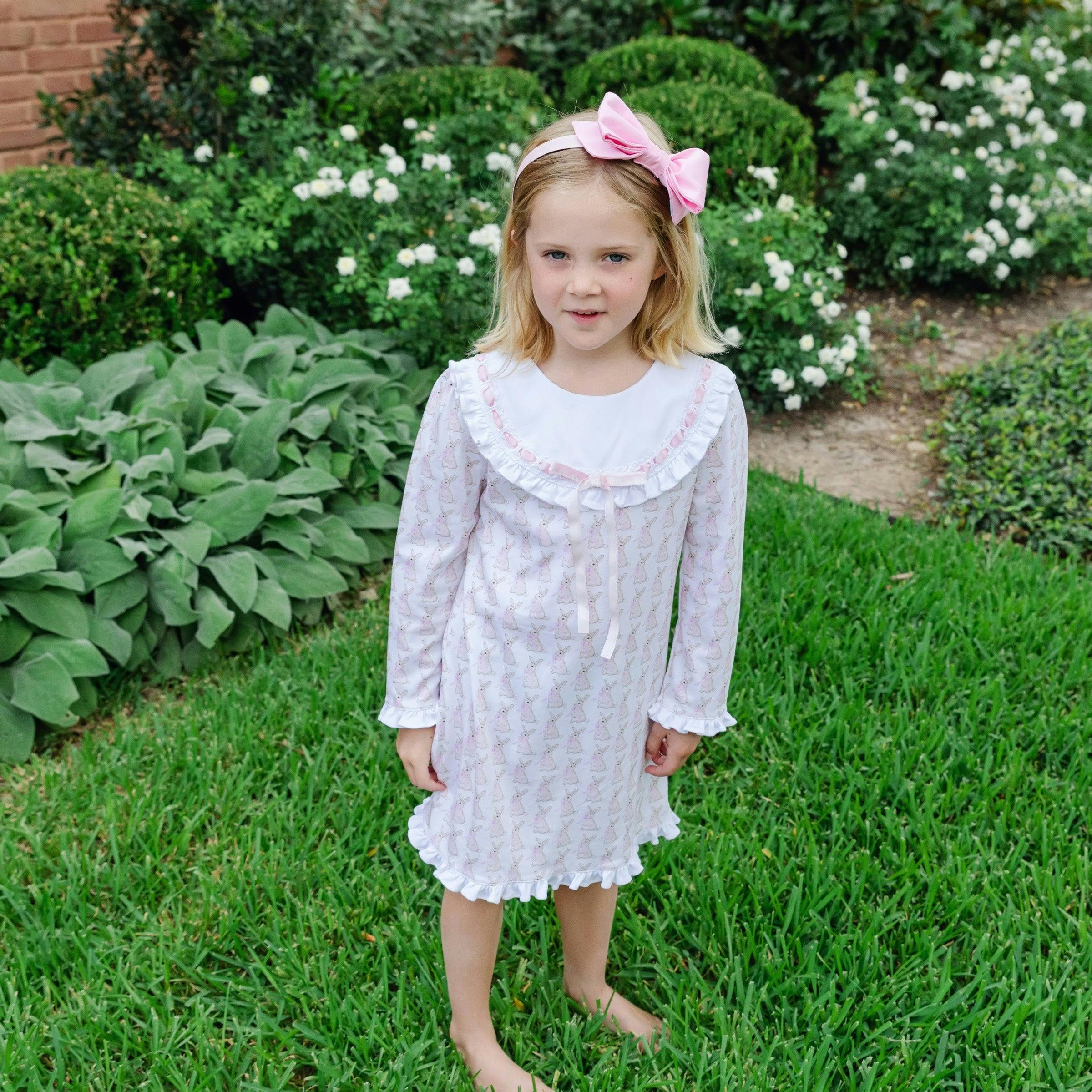 Emersyn Girls' Dress - Easter Bunnies Pink