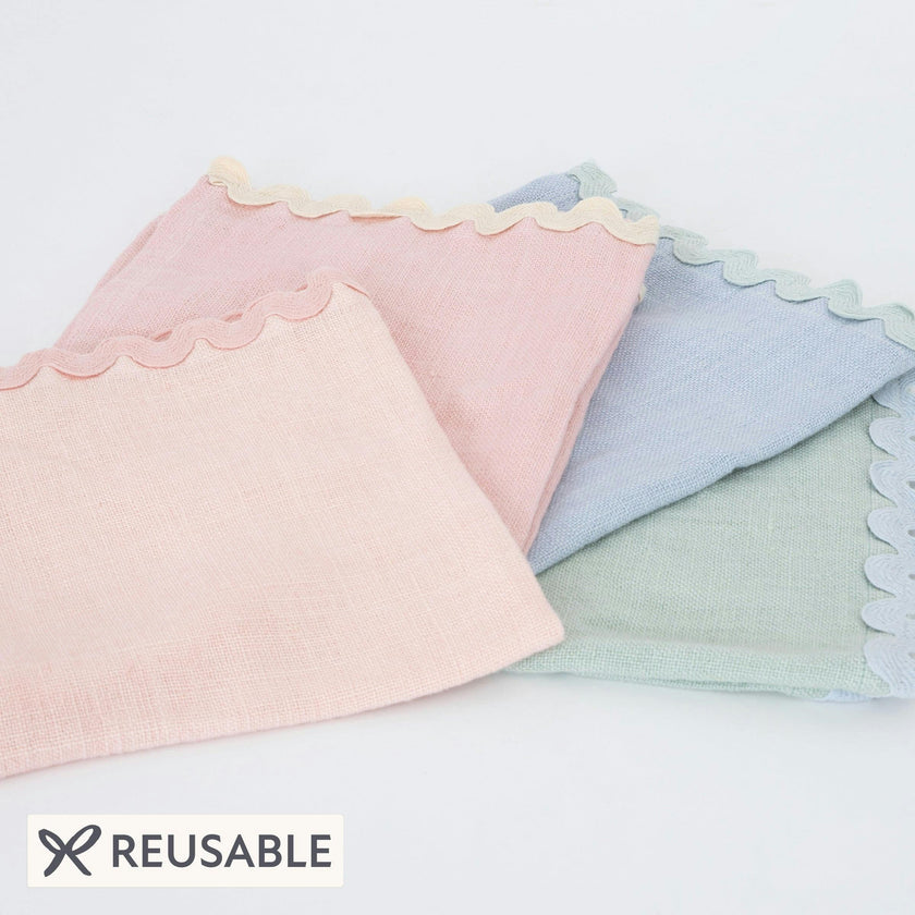 Pastel Ricrac Fabric Napkins