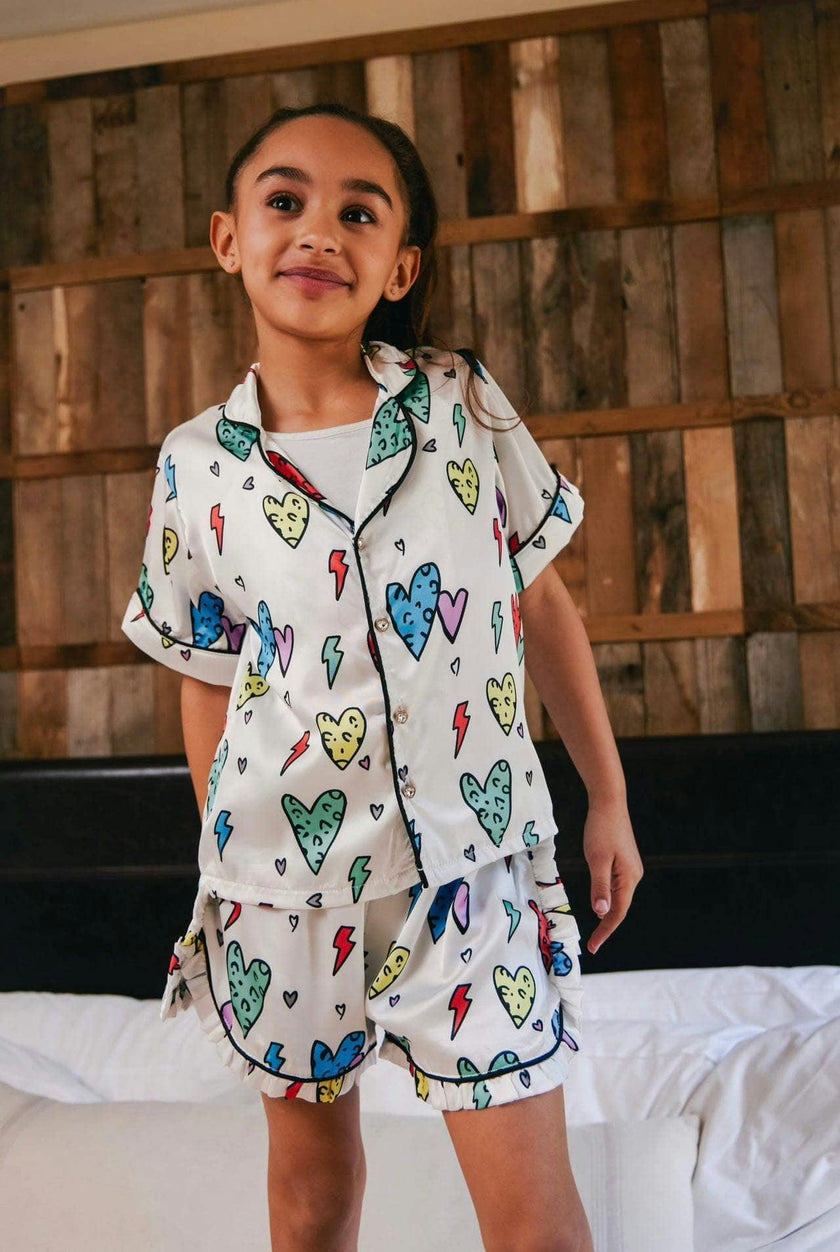 Rainbow Cheetah Heart Short Set