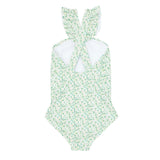 girls sea marsh floral v-neck crossover one piece
