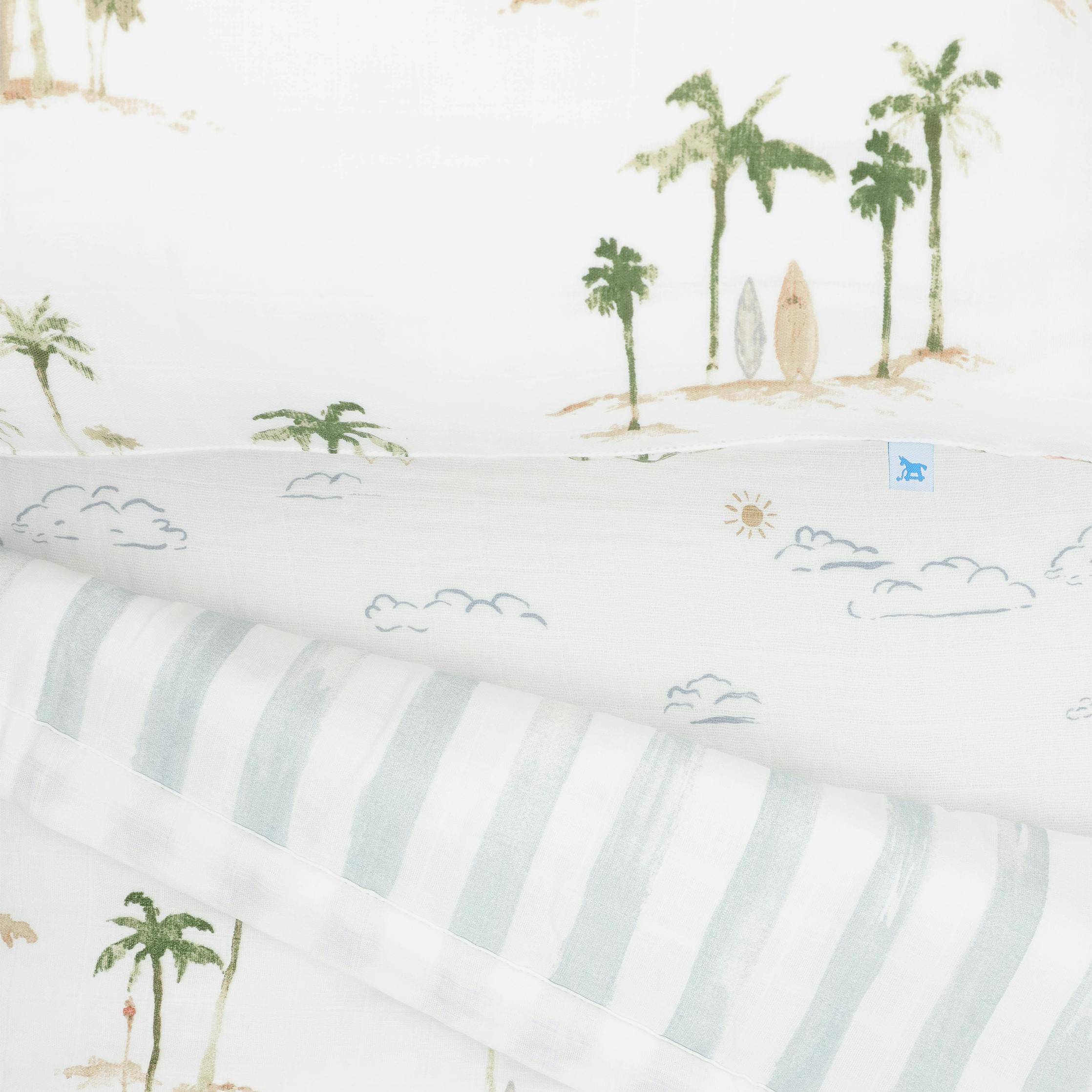 Cotton Muslin Toddler Bedding 3 Piece Set - Palm Paradise