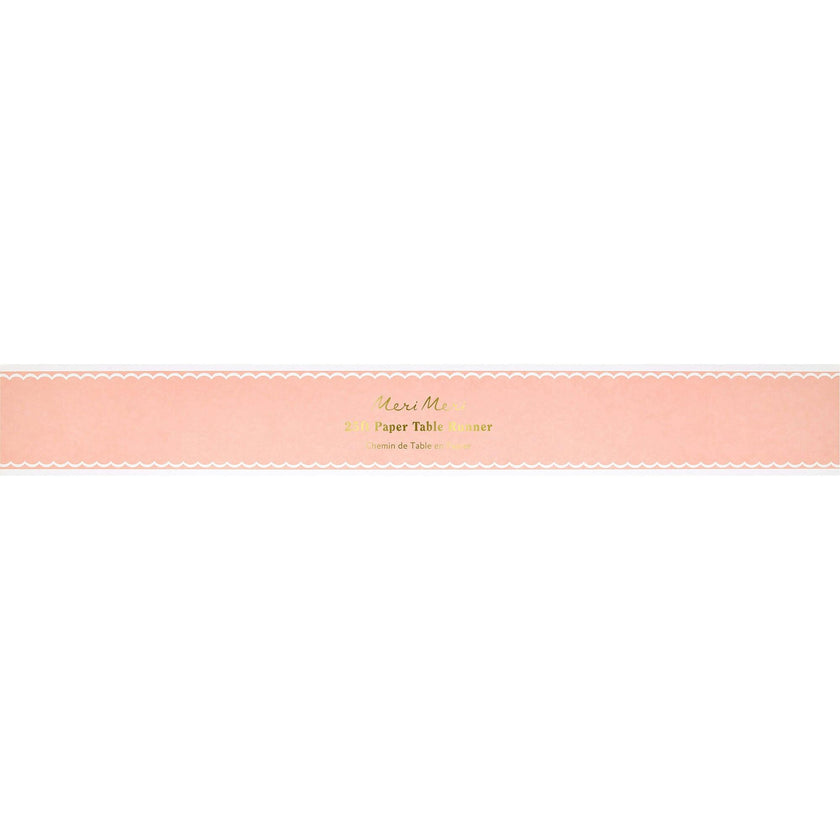 Scalloped Edge Pink Table Runner