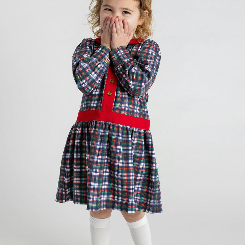 Printed Knit Plaid Dress