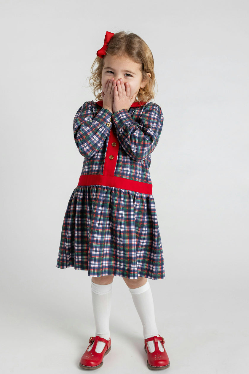 Printed Knit Plaid Dress