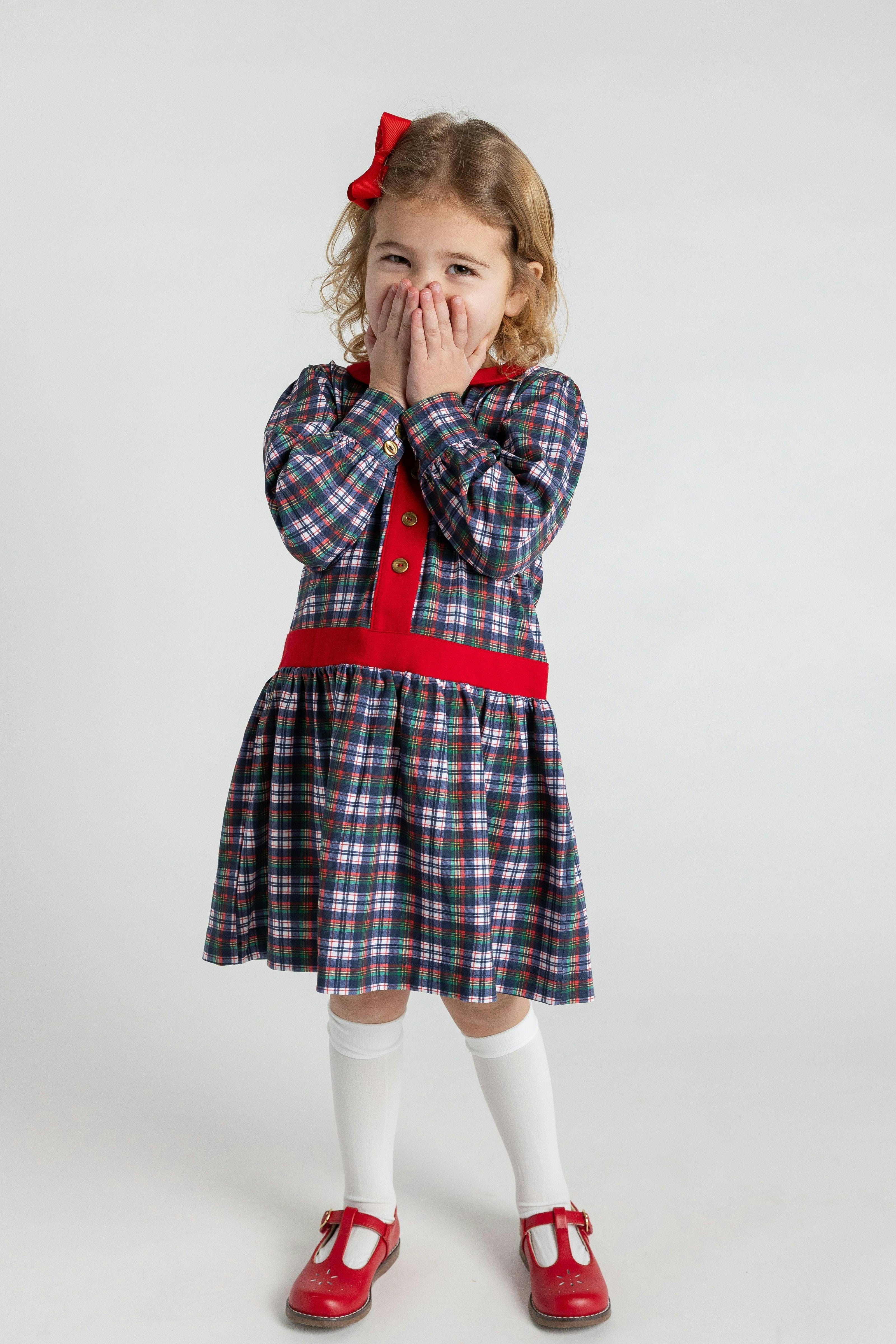Printed Knit Plaid Dress