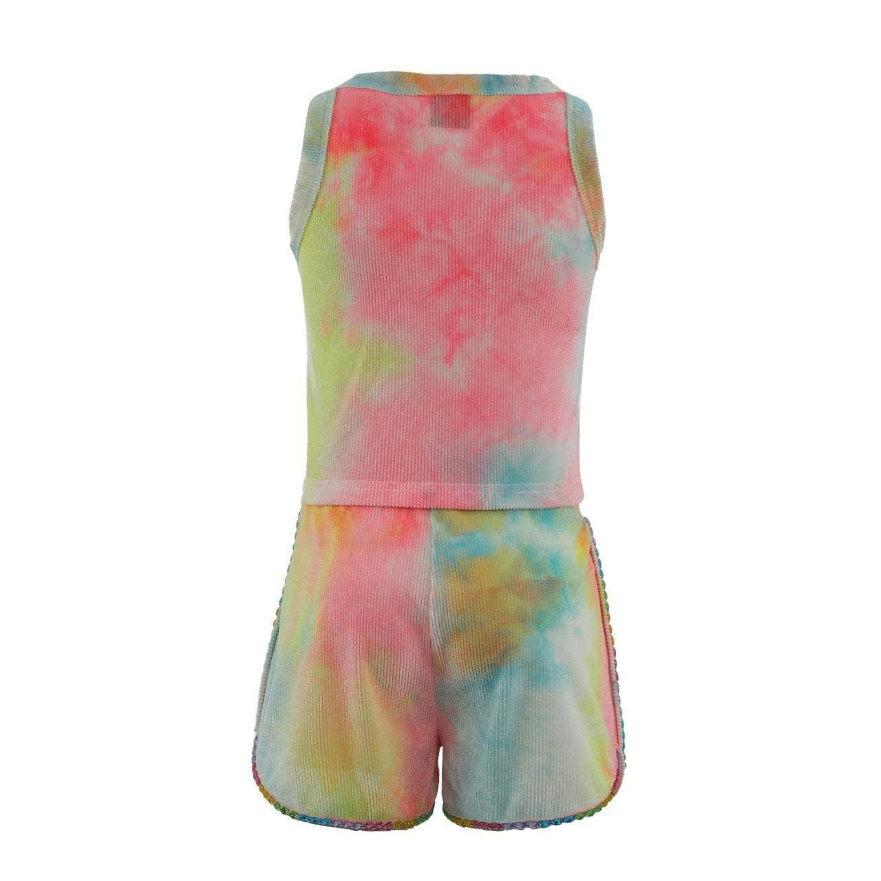 Tie Dye Velour Gem Short Set