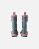Rain Boots In Natural Rubber Green Print