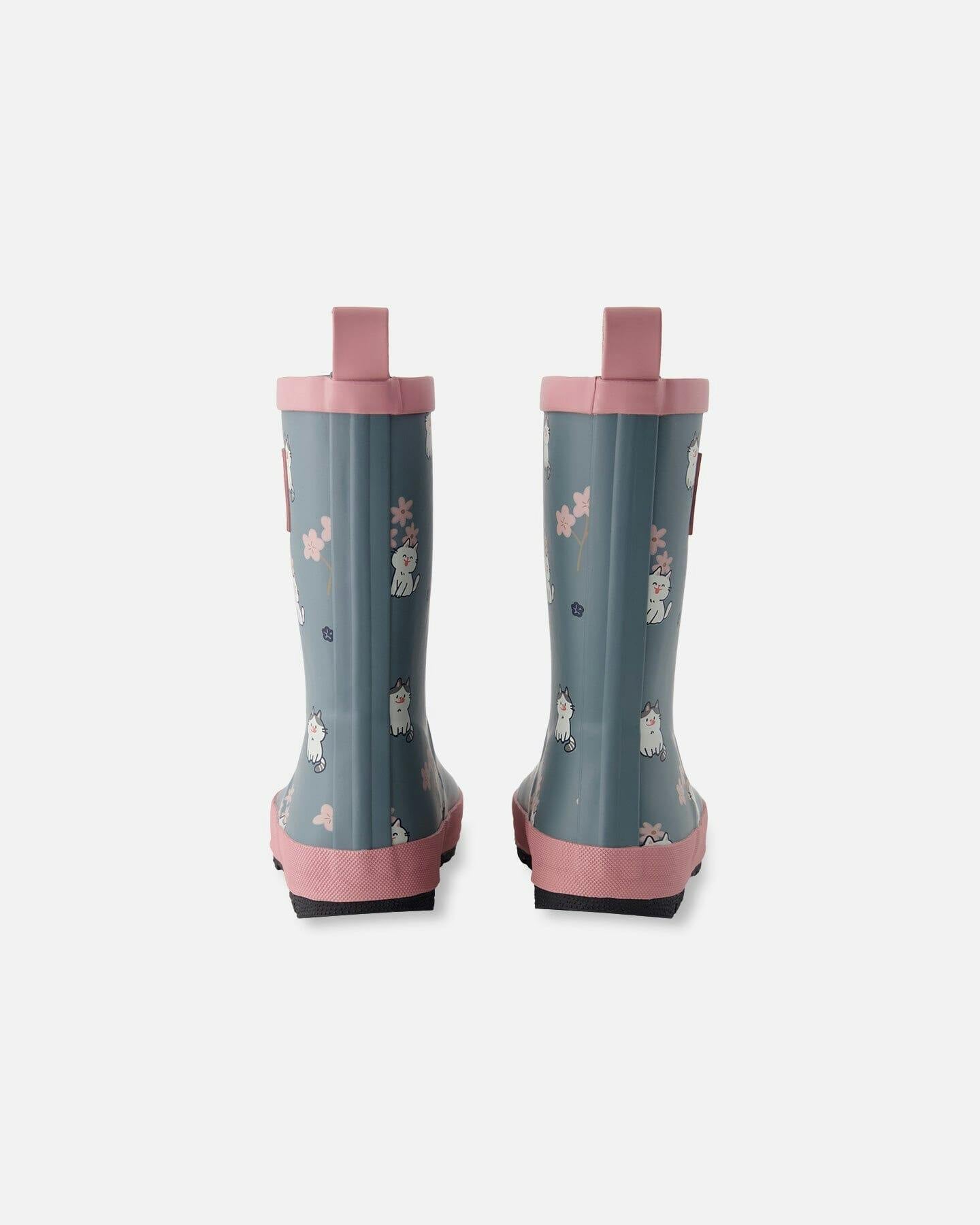 Rain Boots In Natural Rubber Green Print
