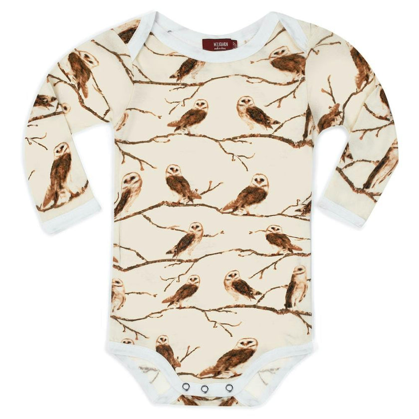 Owl Bamboo Long Sleeve One Piece