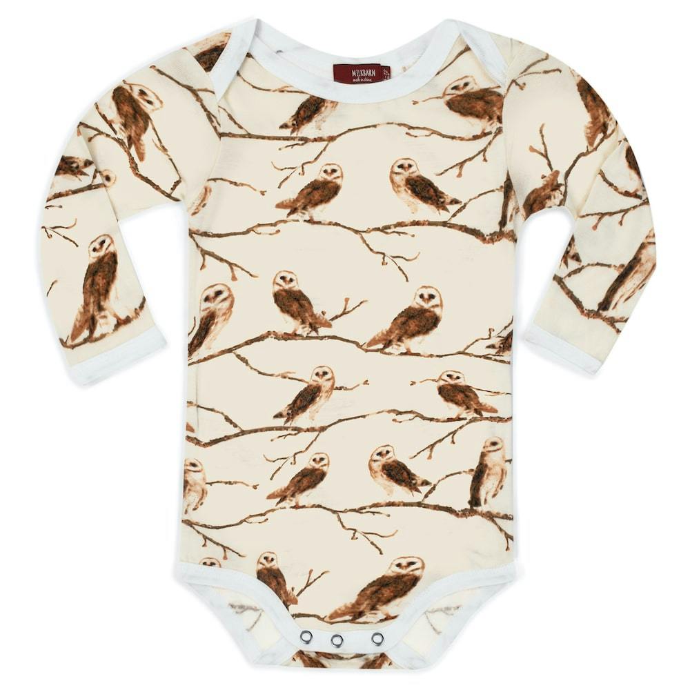 Owl Bamboo Long Sleeve One Piece