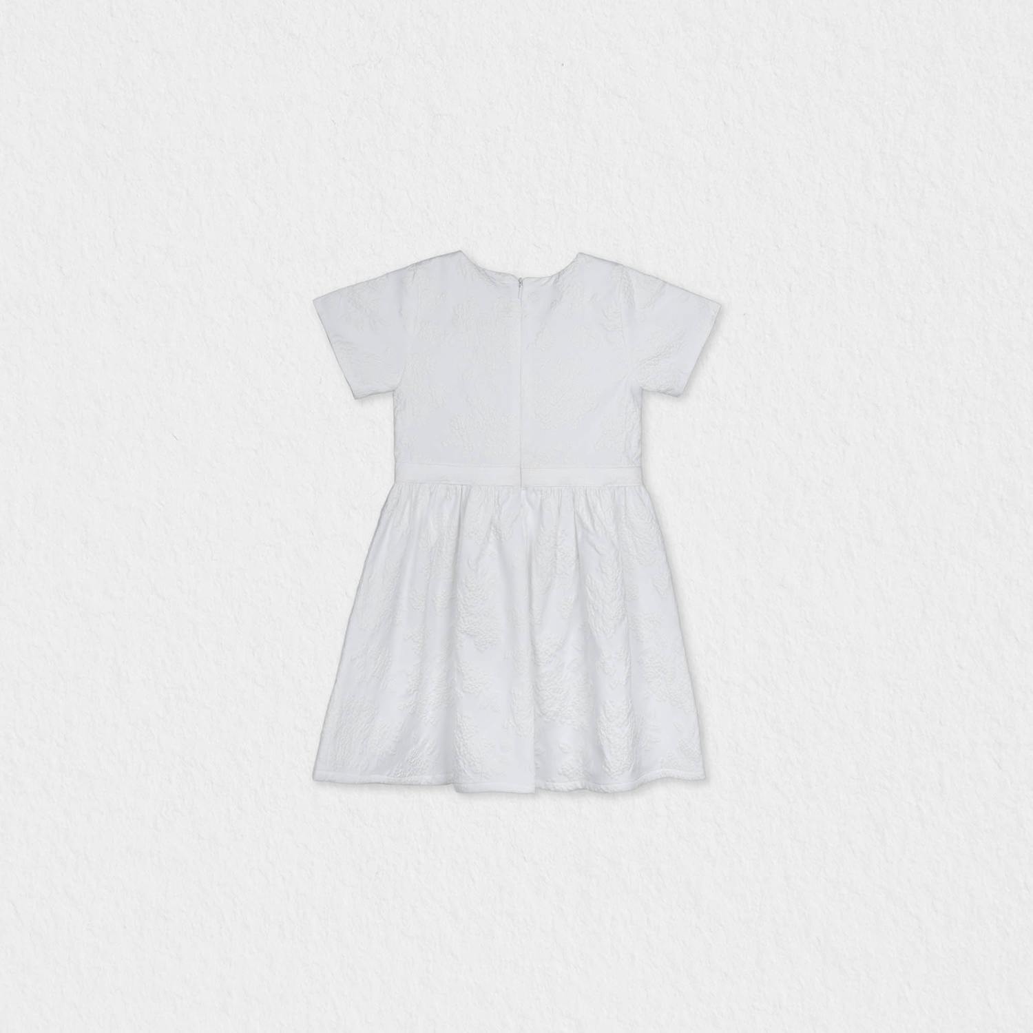 Eryna Baby Dress Short Sleeve, White Grape Embroidery