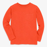 Kids long sleeve slub pocket tee