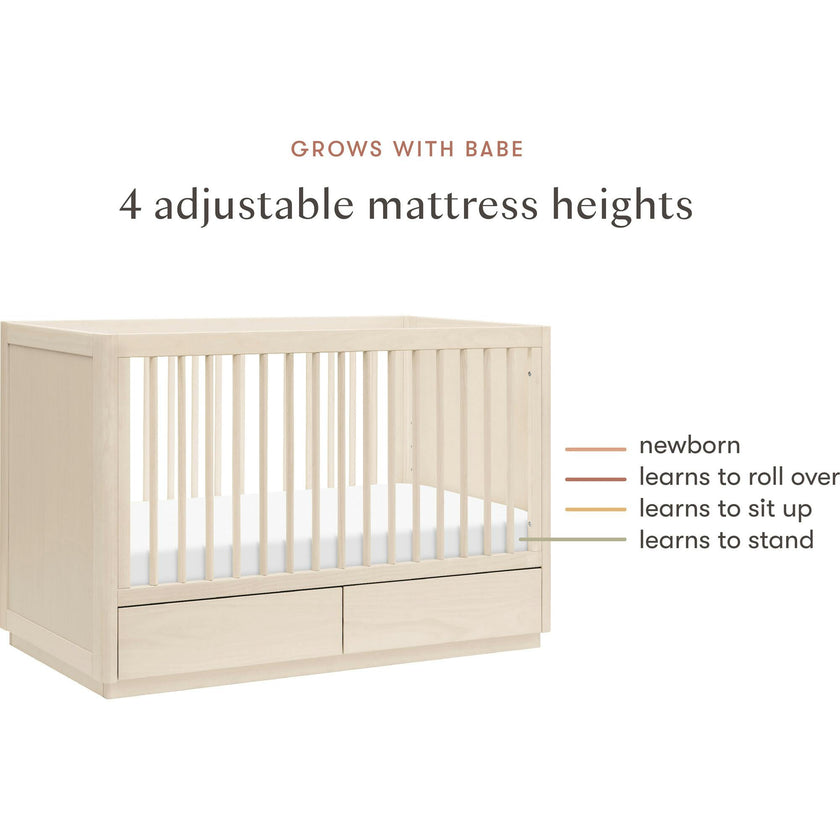 Bento 3-In-1 Convertible Storage Crib With Toddler Bed Conversion Kit