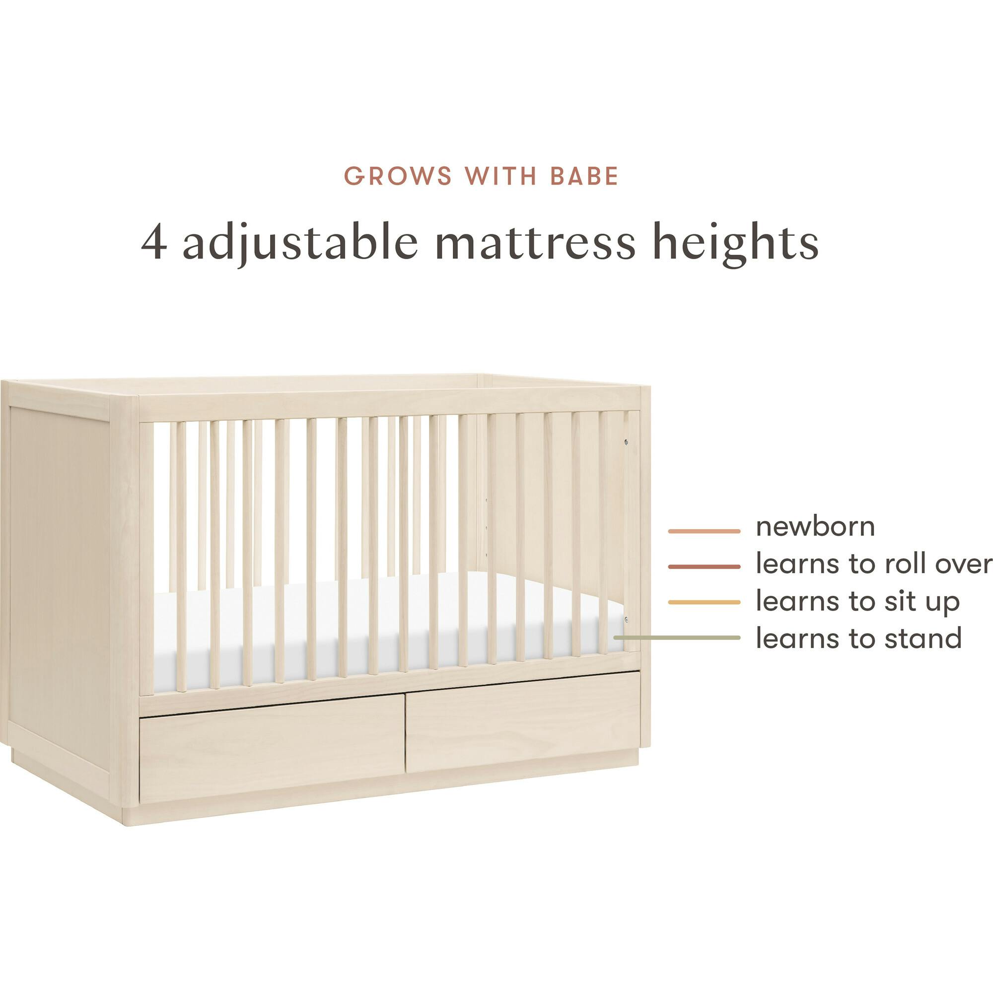 Bento 3-In-1 Convertible Storage Crib With Toddler Bed Conversion Kit