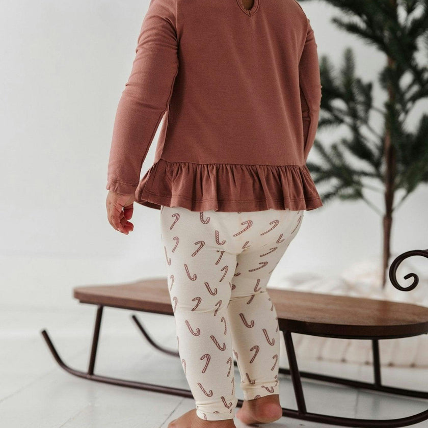 Long Sleeve Peplum Set Lavender Cloud Checkered