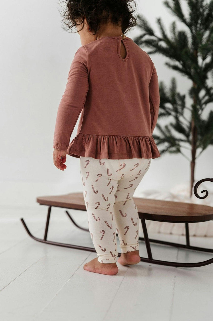 Long Sleeve Peplum Set Lavender Cloud Checkered