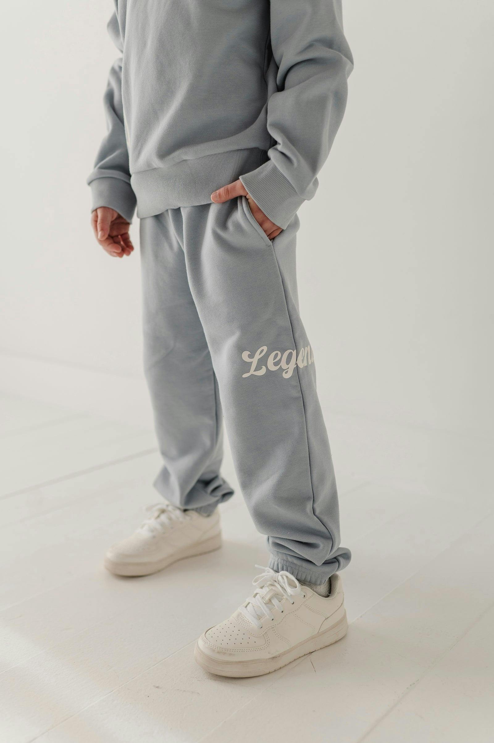 Boys Dario Graphic Sweatpants in Legend in Blue Fog