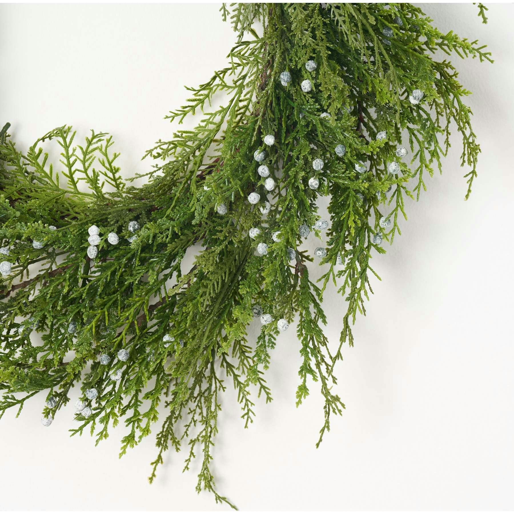 Seeding Winter Juniper Berry Greenery Classic Holiday Front Door Wreath
