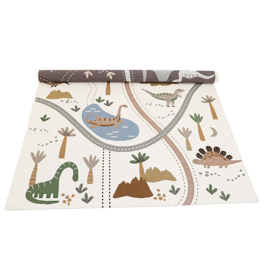 Flat Woven Graphic Print Rectangular Play Rug