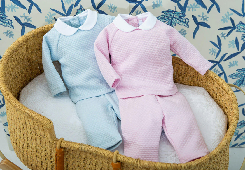 Quilted Pant Set - Light Pink
