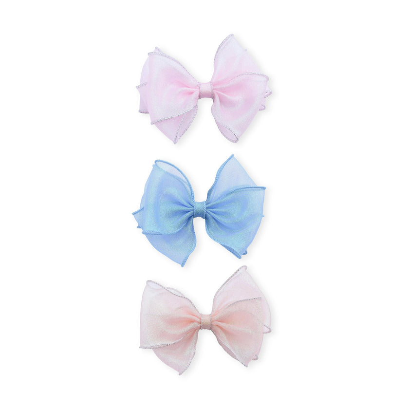 Multicolor Glitter Bow Hair Clip Set