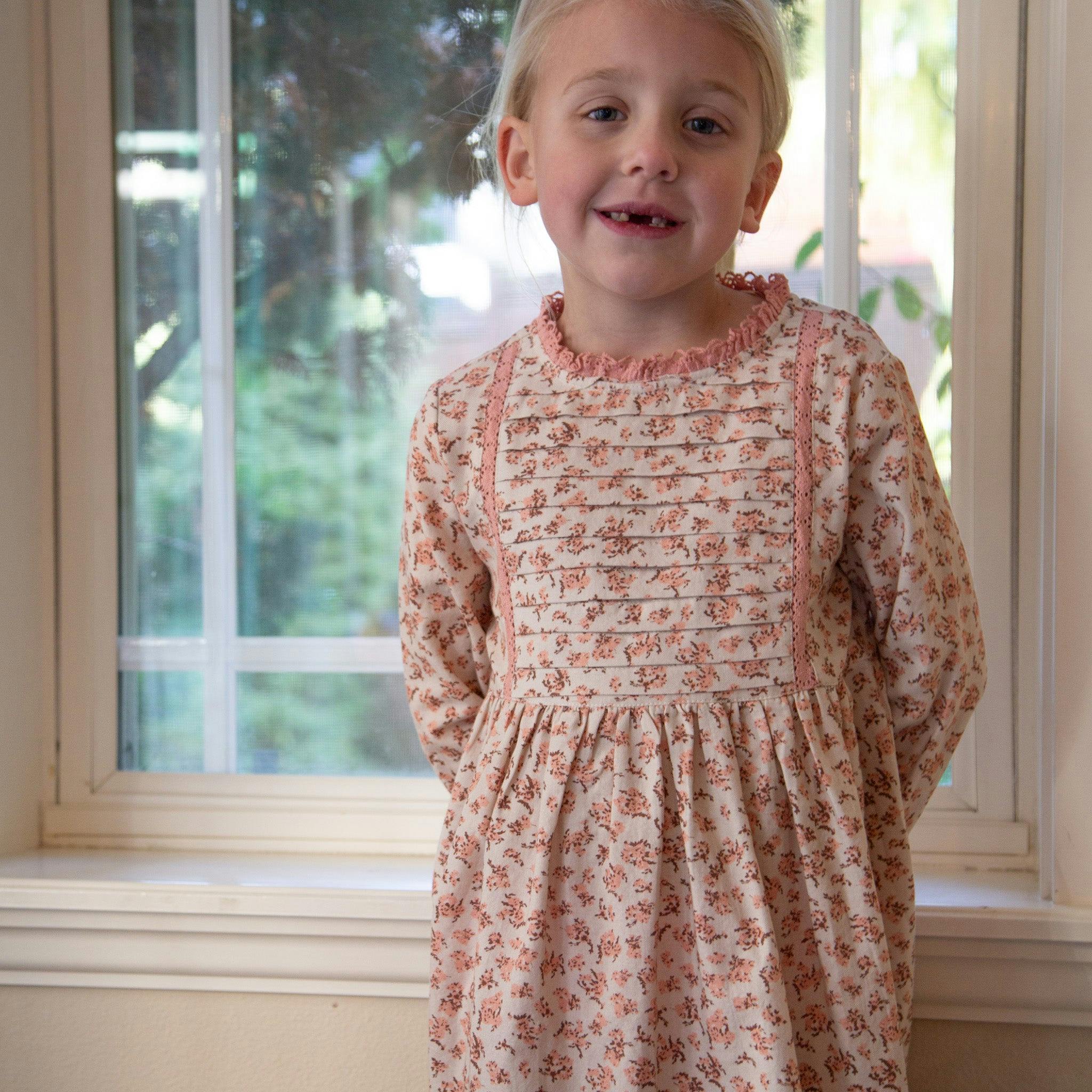 Toddler Lulu Dress with Lace Trim | Pink Heather