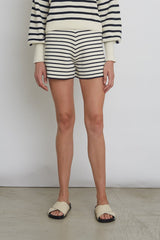 LEA STRIPE SHORT | IVORY + NAVY