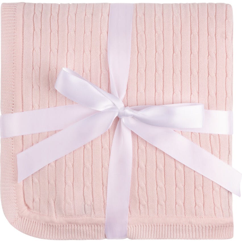 Cable Knit Blanket Pink