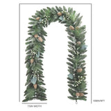 9' Flocked Woodland Pine & Berry Garland