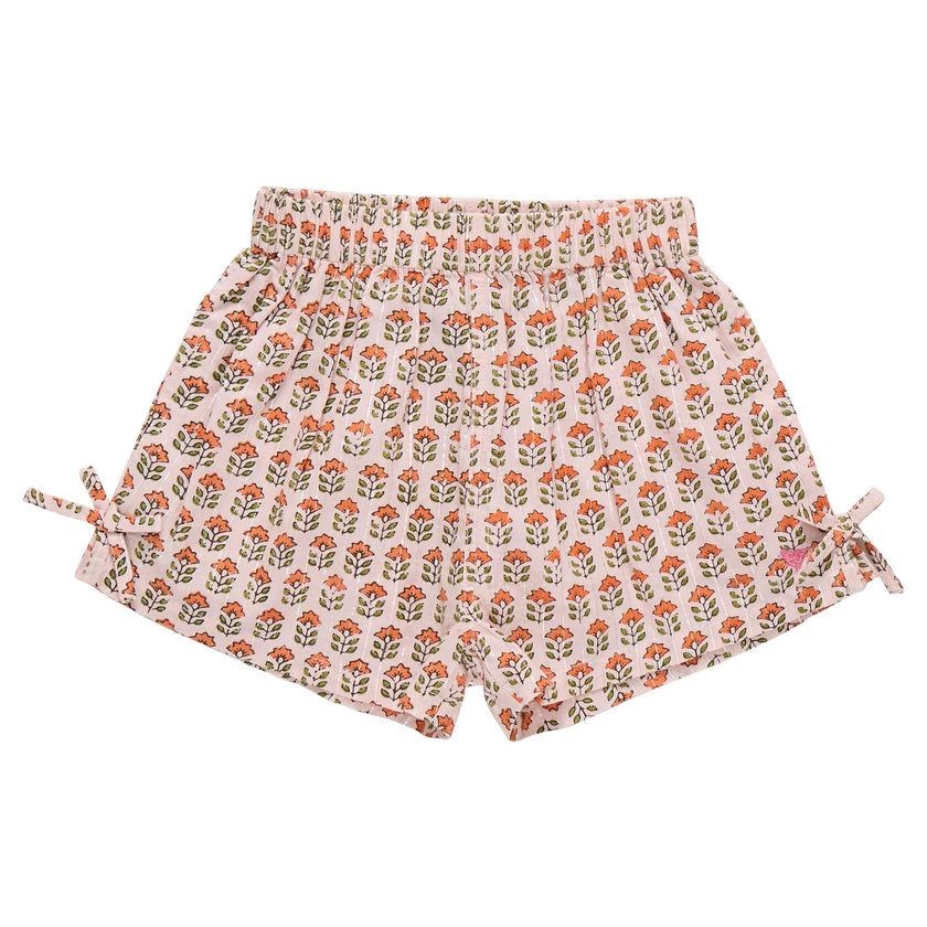 Girls Jules Short - Pink Prairie Block Print