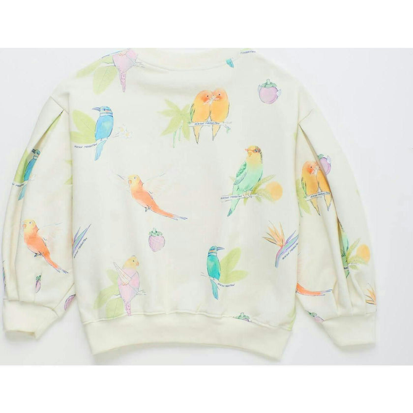 BIRDS SWEATSHIRT CLOUDY WHITE