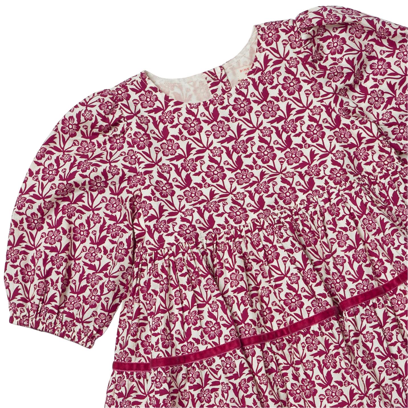 Girls Maribelle Dress - Burgundy Climbing Floral
