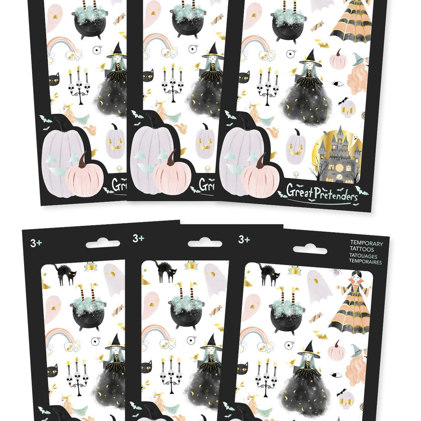 Enchanting Raven Halloween Witch Temporary Tattoo Bundle