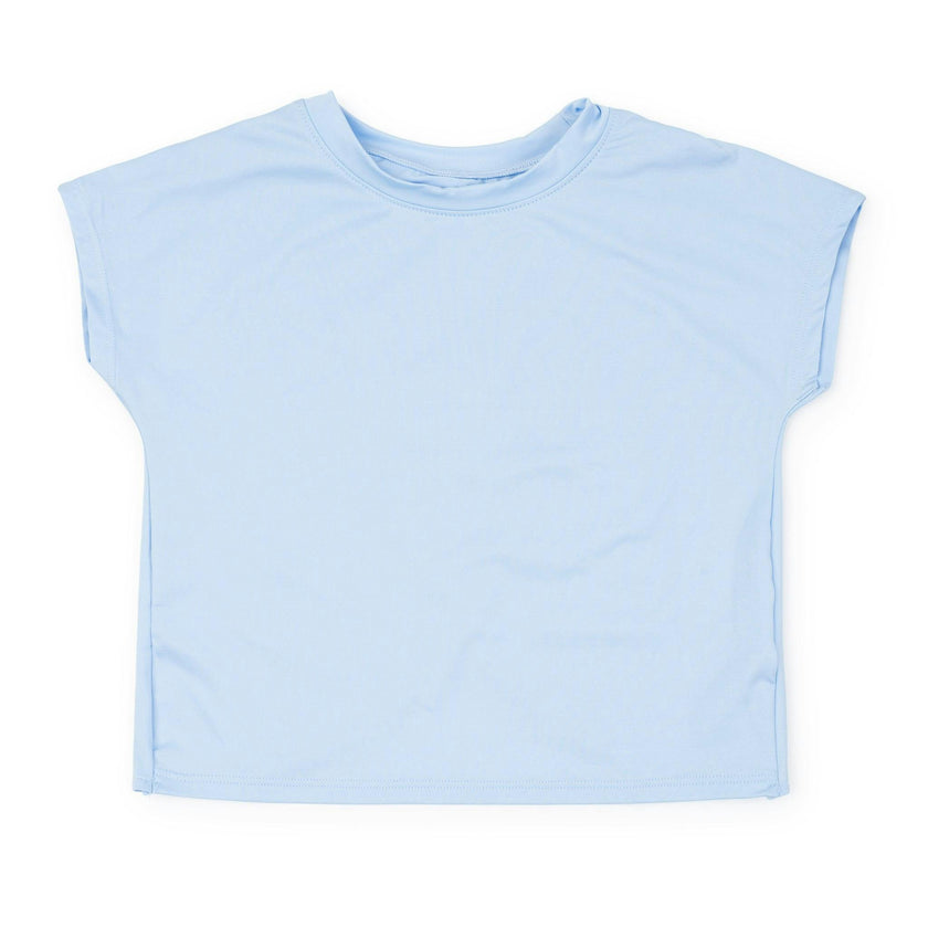 Sloane Girls' Short Sleeve Performance Top by LH Sport - Light Blue