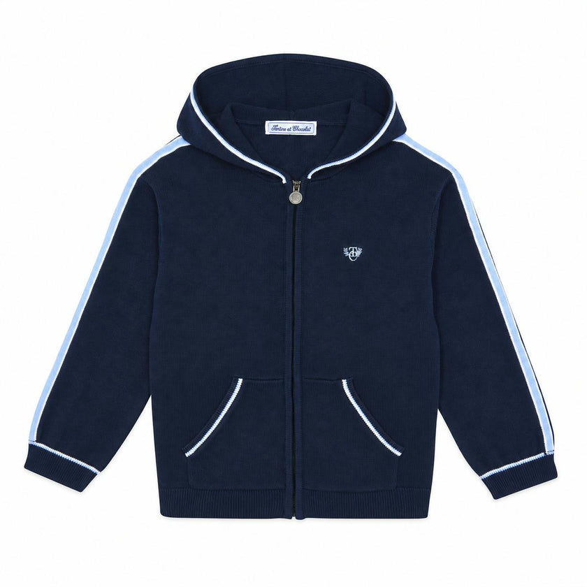 TARTINE ET CHOCOLAT Knit Zip Hoodie - Marine