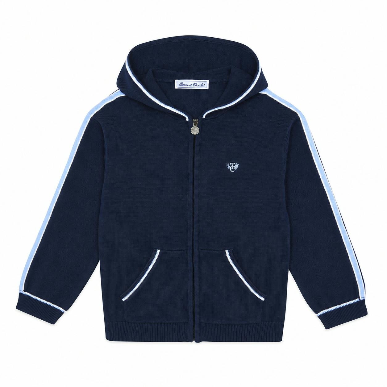 TARTINE ET CHOCOLAT Knit Zip Hoodie - Marine