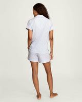 Women's Pima Short Sleeve Short Set in Fleur Blanche