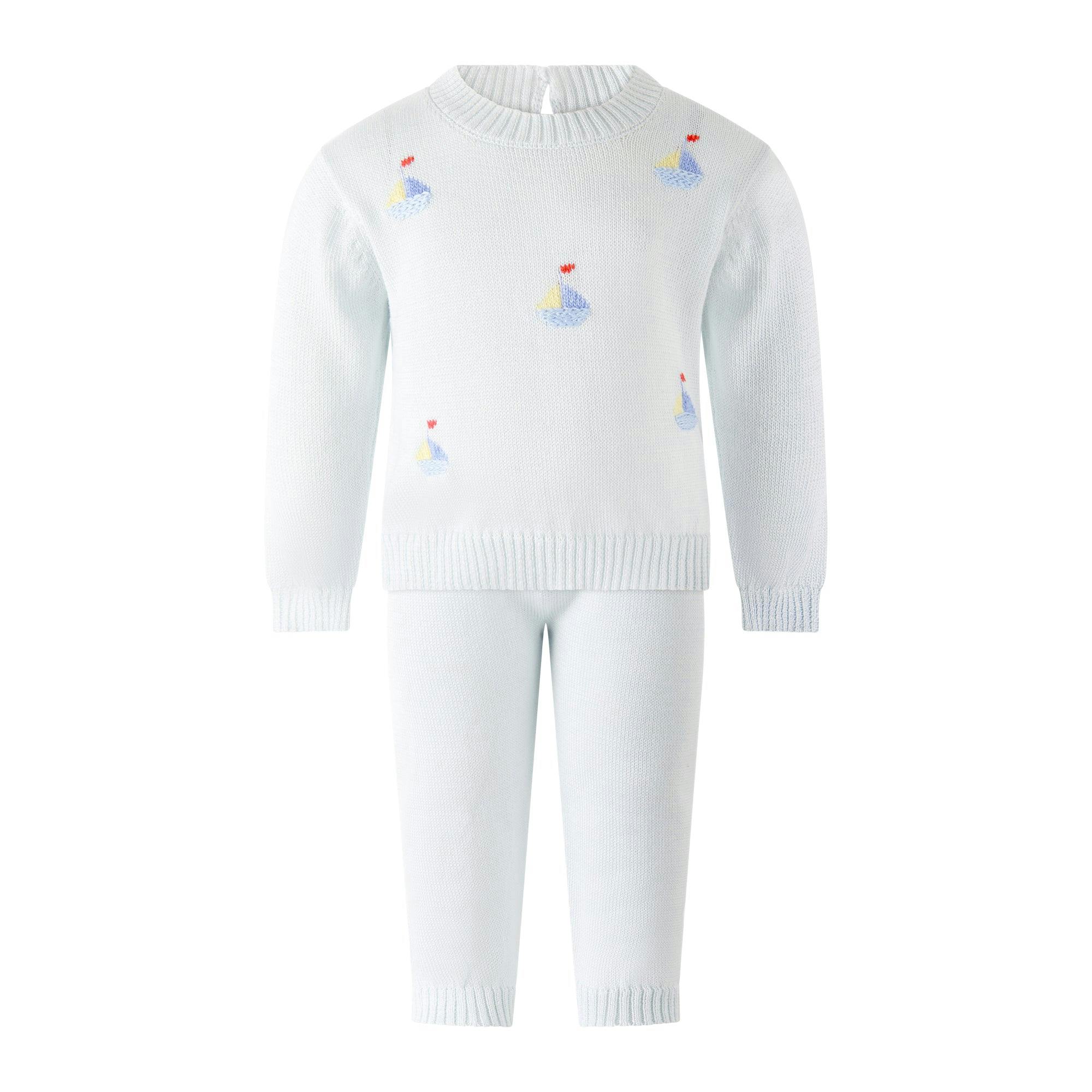 Pima Crochet Sailboat Knit Set