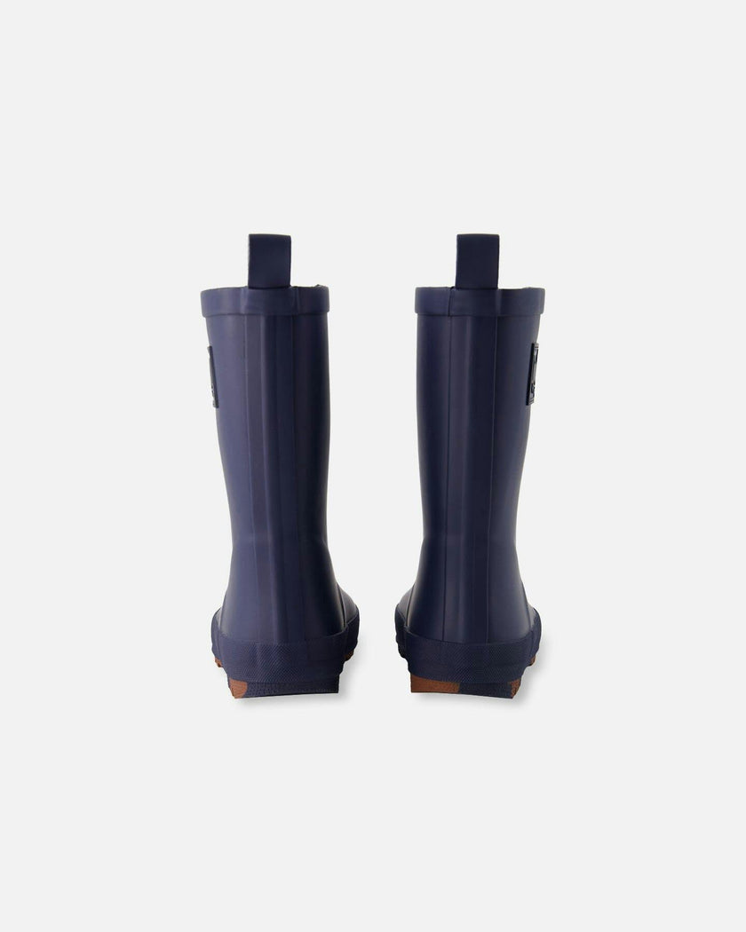Rain Boots In Natural Rubber Navy Blue