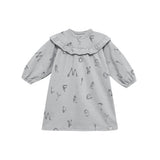 Girls Terry Dress With Ruffled Yolk