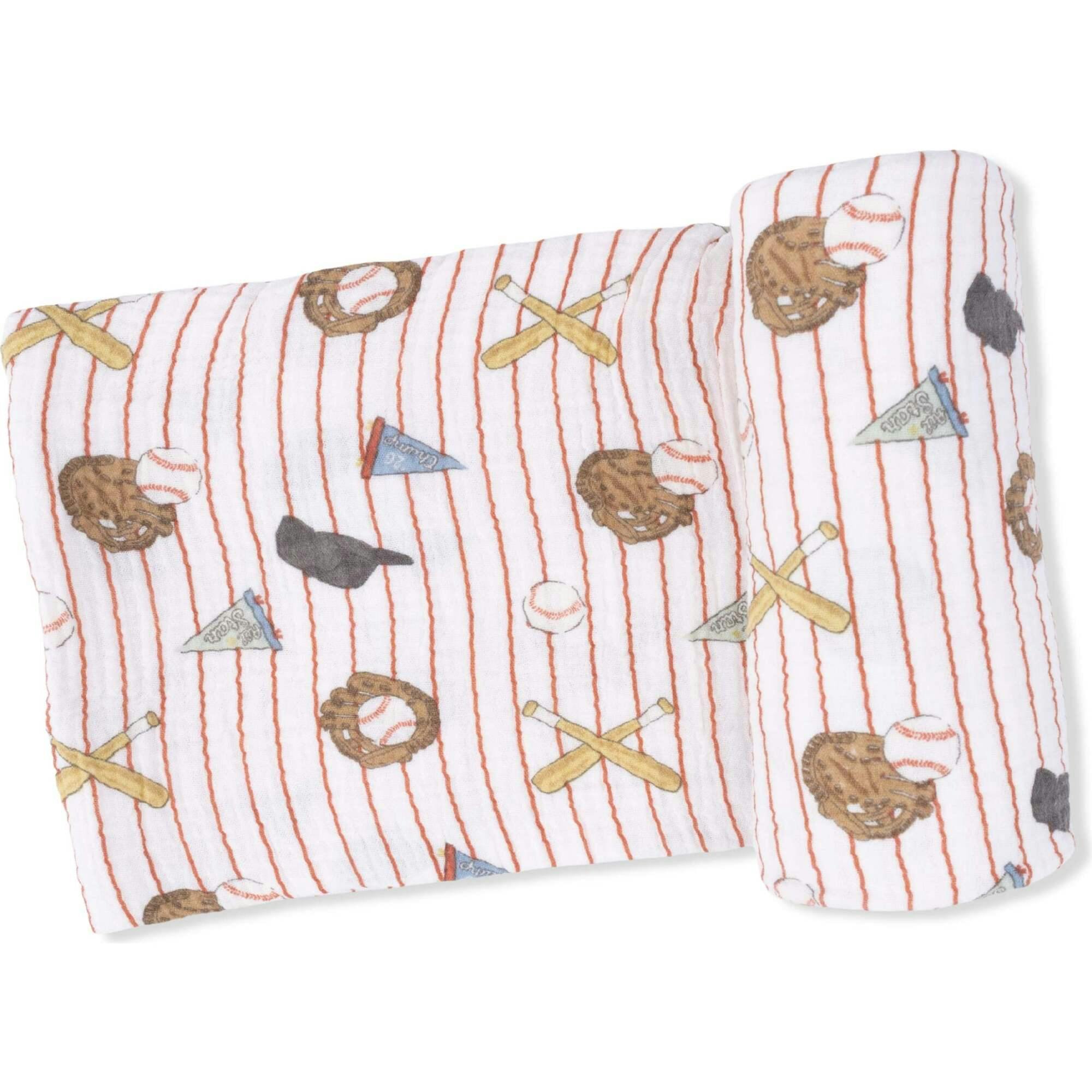 Vintage Baseball Stripe - Swaddle Blanket