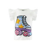 Roller Sequins Ruffle Sleeve T-Shirt