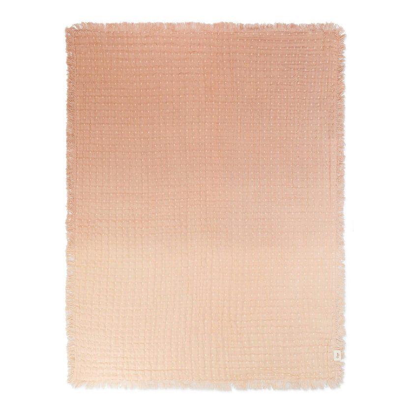 Multi-Layer Cotton Muslin Baby Blanket (Blush Ombre)