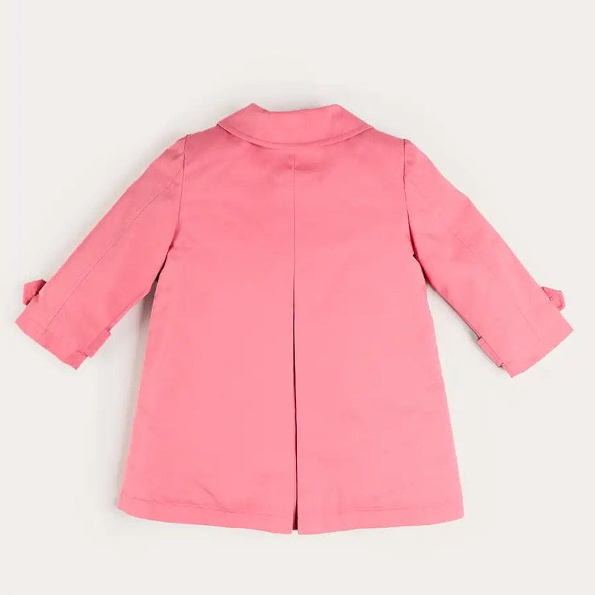 Double Breasted Margaret Floral Lined Rain Coat in Raspberry (18mths-12yrs)