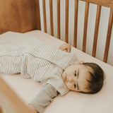 Cotton Muslin Quilted Sleep Bag - Grey Stripe