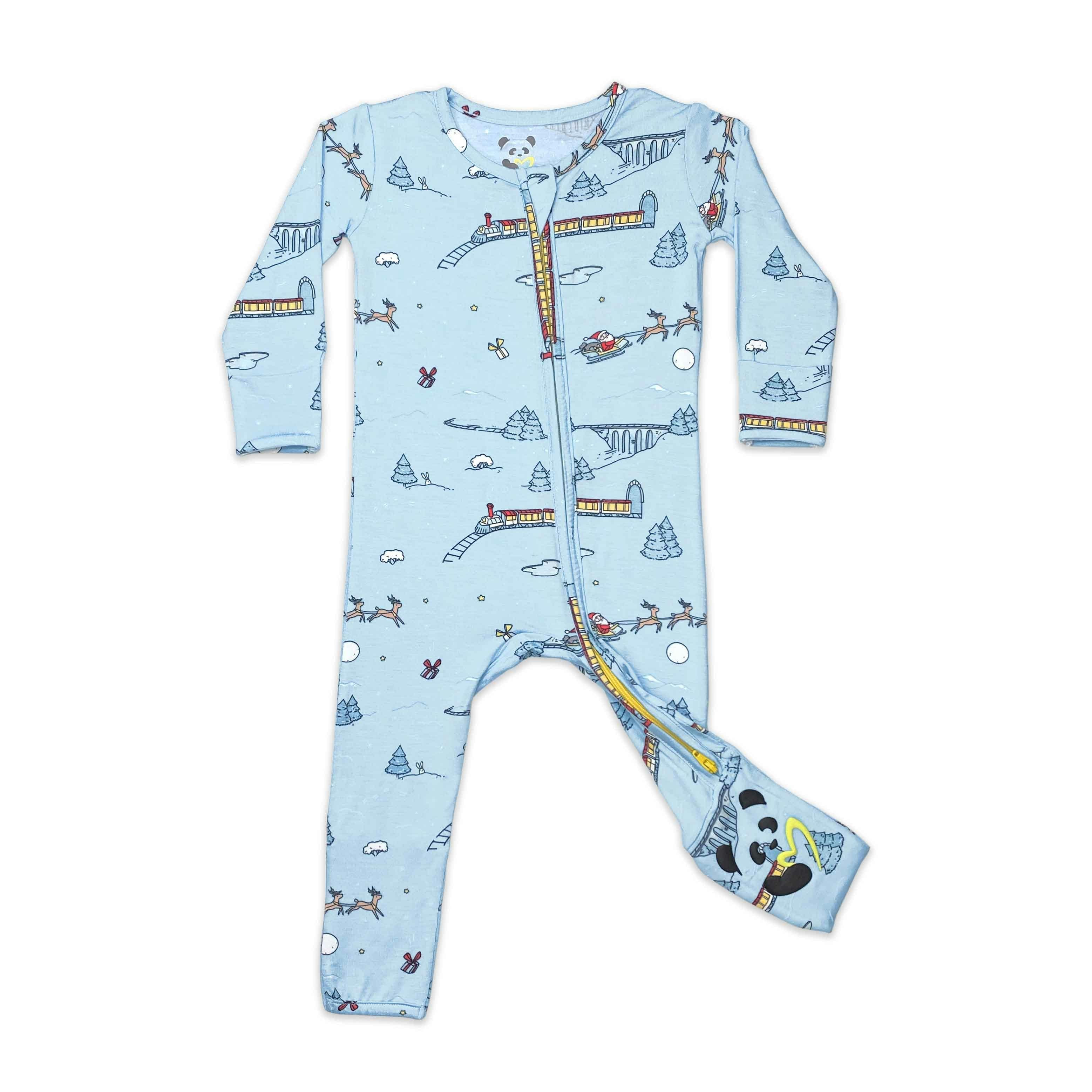 Winter Train Bamboo Convertible Footie