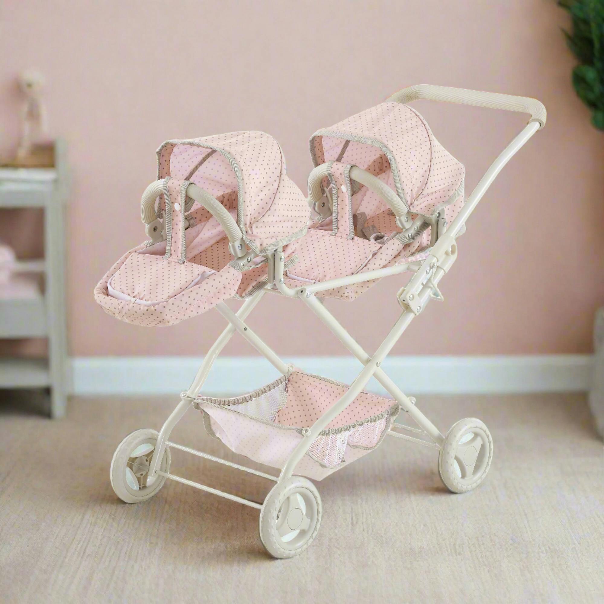 Olivia's Little World Doll Double Bassinet Stroller