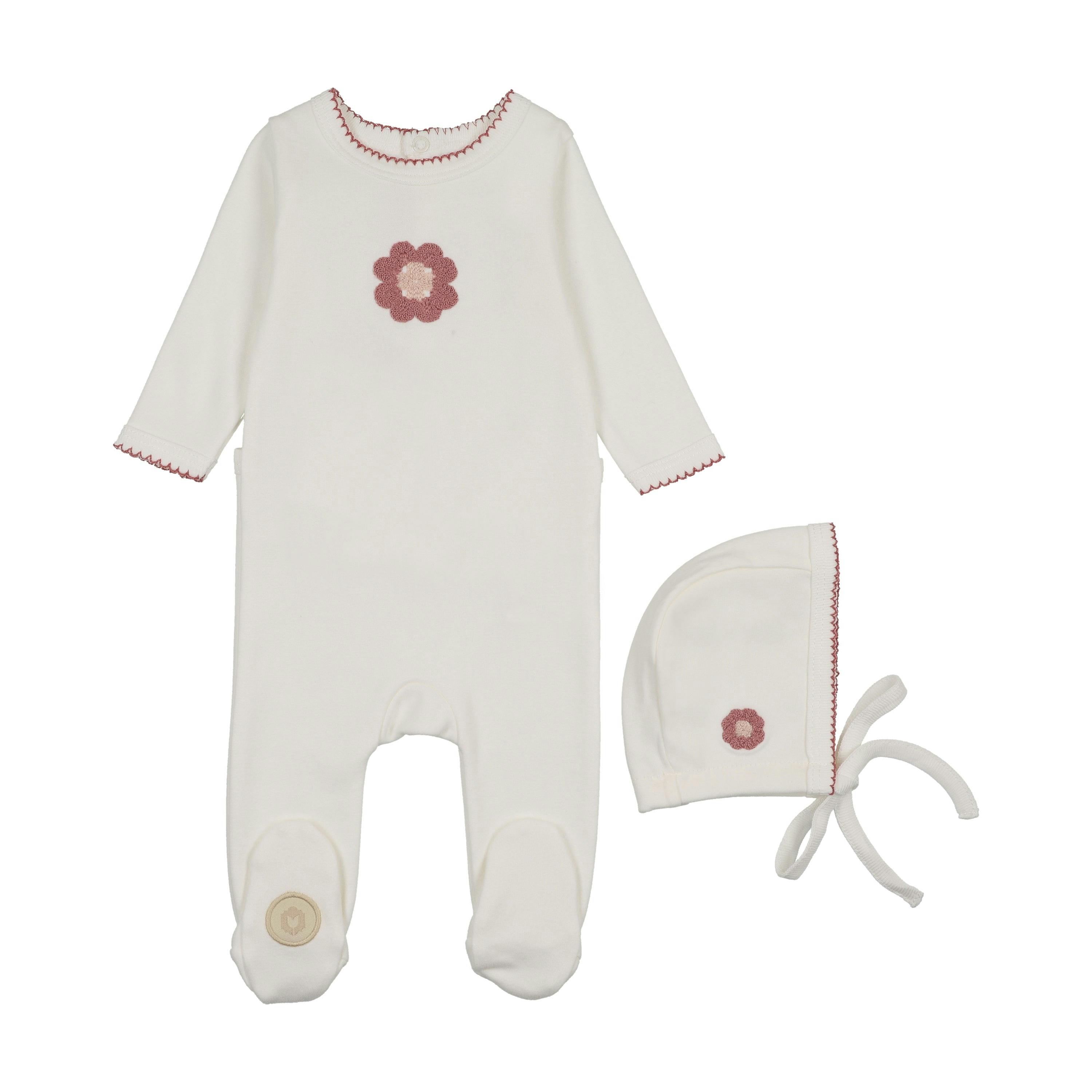 Geo-Floral Footie & Hat Set