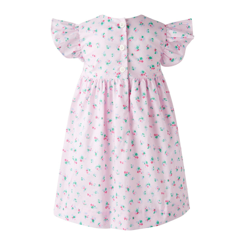 Flutter Sleeve Floral Smocked Dress and Bloomers