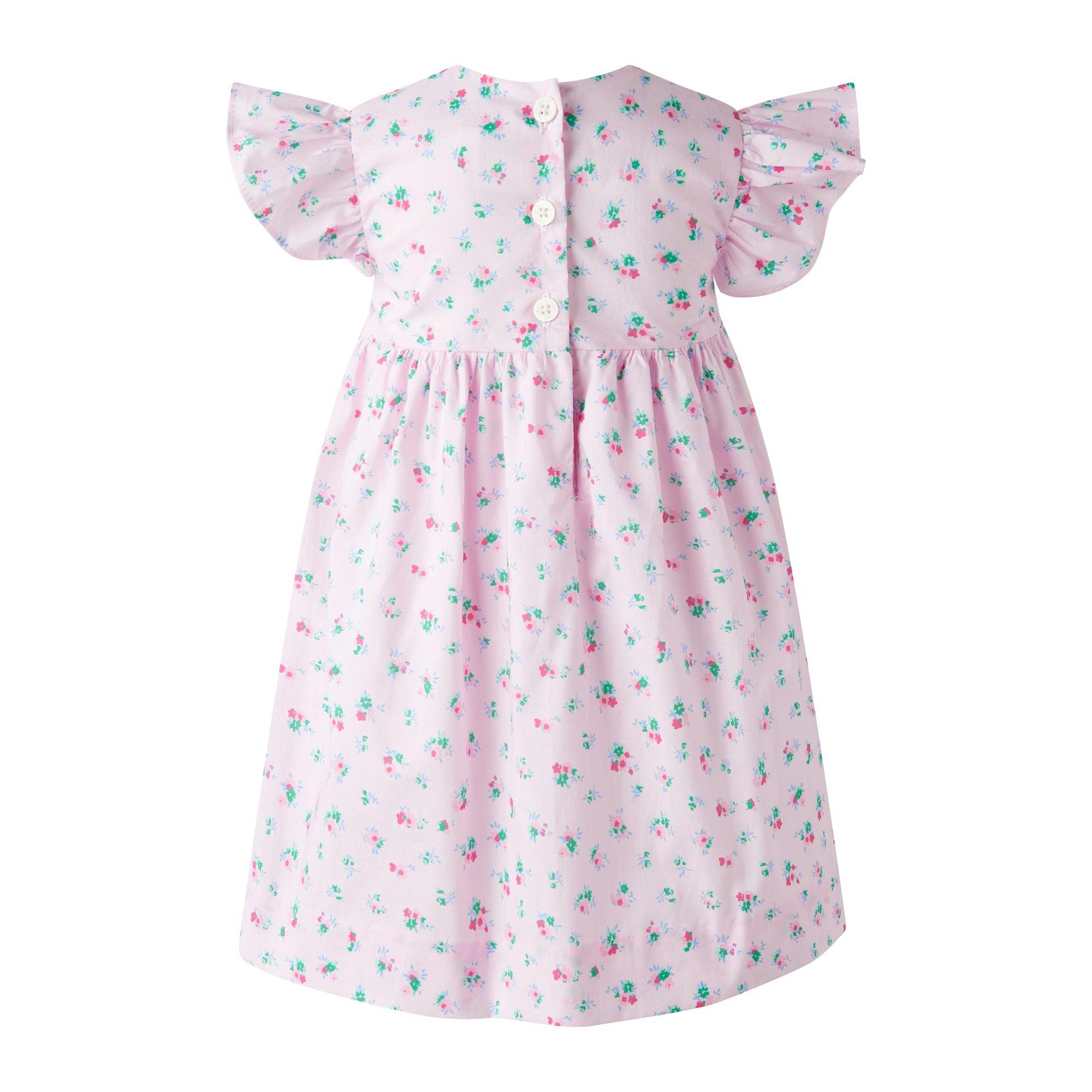 Flutter Sleeve Floral Smocked Dress and Bloomers